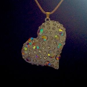 Betsy Johnson crystal studded long necklace